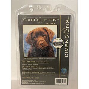 Dimensions Hot Chocolate Lab Dog Puppy Gold Collection Counted Cross Stitch Kit